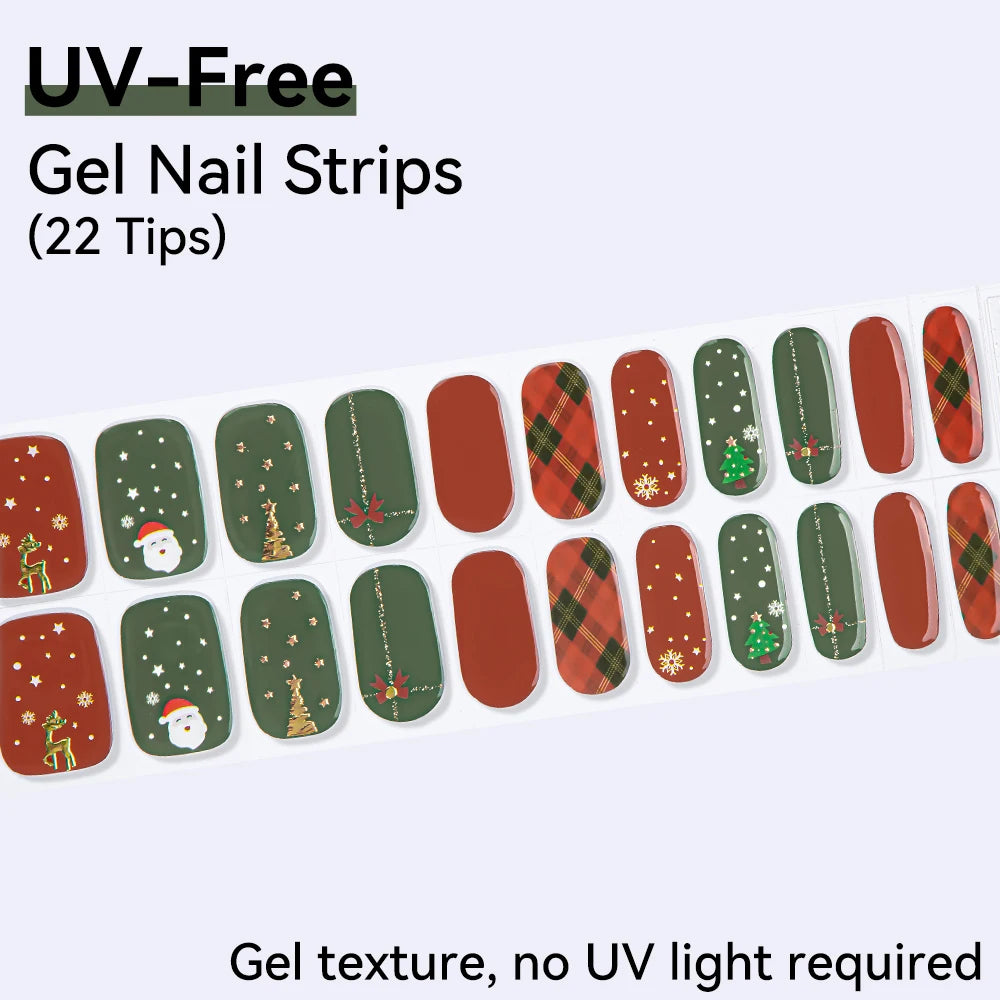 22Tips Sparkling Leopard Pattern Full Cover Nail Stickers French Qme BSA-0176