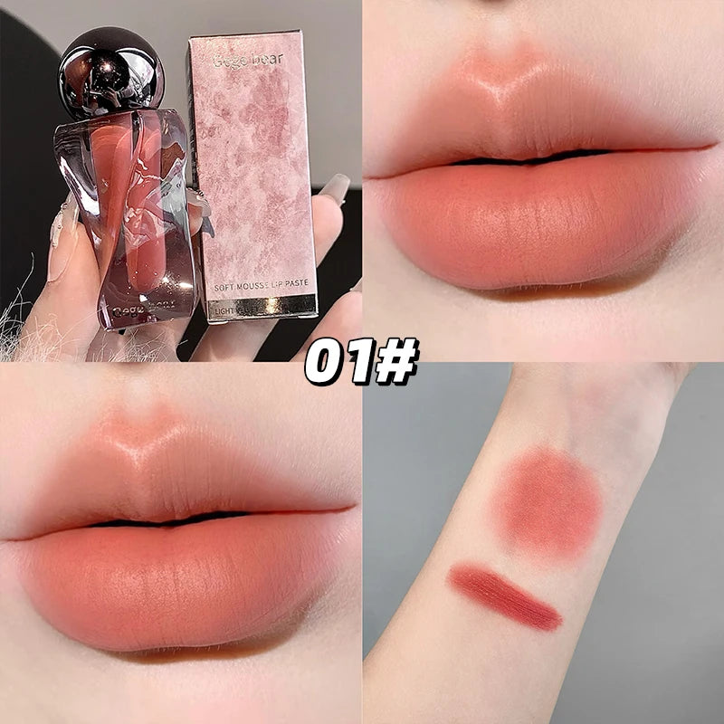 Gege Bear Lip Glaze Matte Velvet Clay Irregular Bottle Design Qme GX1315-01
