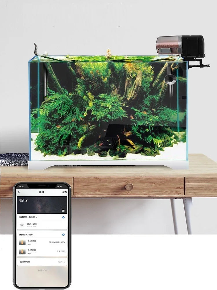 Ilonda Wifi Fish Feeder Organ Smart Control Aquarium Tank Automatic Feeding Device Timing Fishing Equipment Accessories Carp Qme