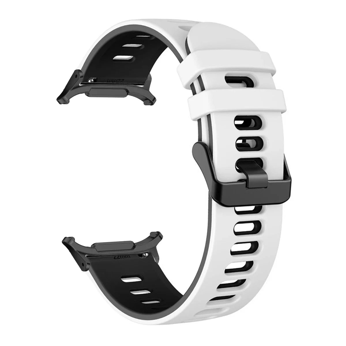 Silicone Strap for Samsung Galaxy Watch 7 Ultra 47mm No Gaps Sport Band Bracelet for Galaxy Watch Ultra 47mm Wristband Watchband Qme White Black Galaxy Watch 7 Ultra