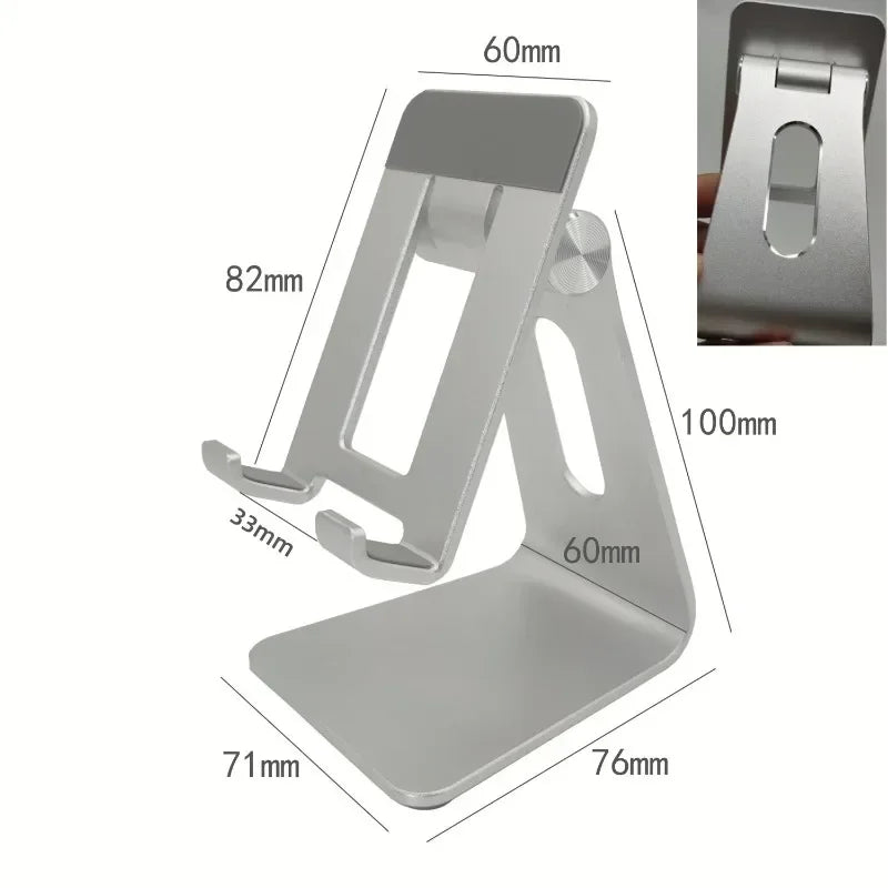 Portable Colorful Phone Holder Universal Cellphone Stand Durable Plastic Adjustable Folding Phone Holder Seat Storage Holders Qme P01 silvery