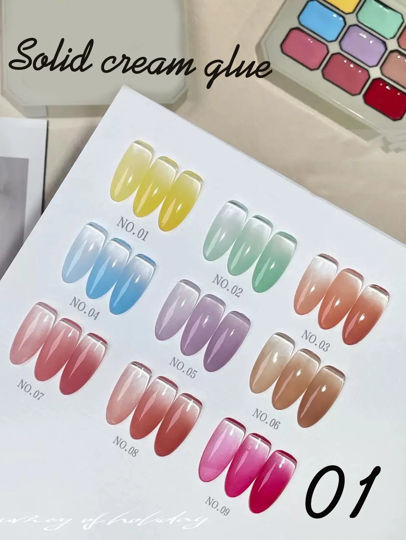 5 9 Colors Solid Nail Polish Palette Peelable UV LED Lacquer Salon Qme 01