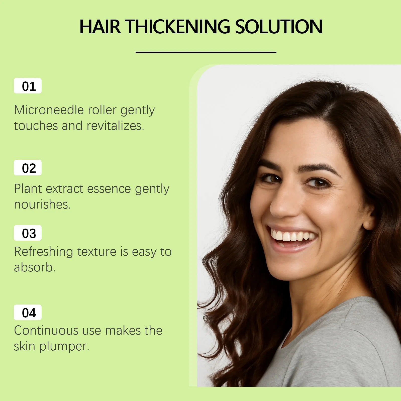 Hair Essential Care Serum Microneedle Roller Set Hair Follicle Care Nourishing Scalp Hair Care Hair Thicken Conditioner Essence Qme