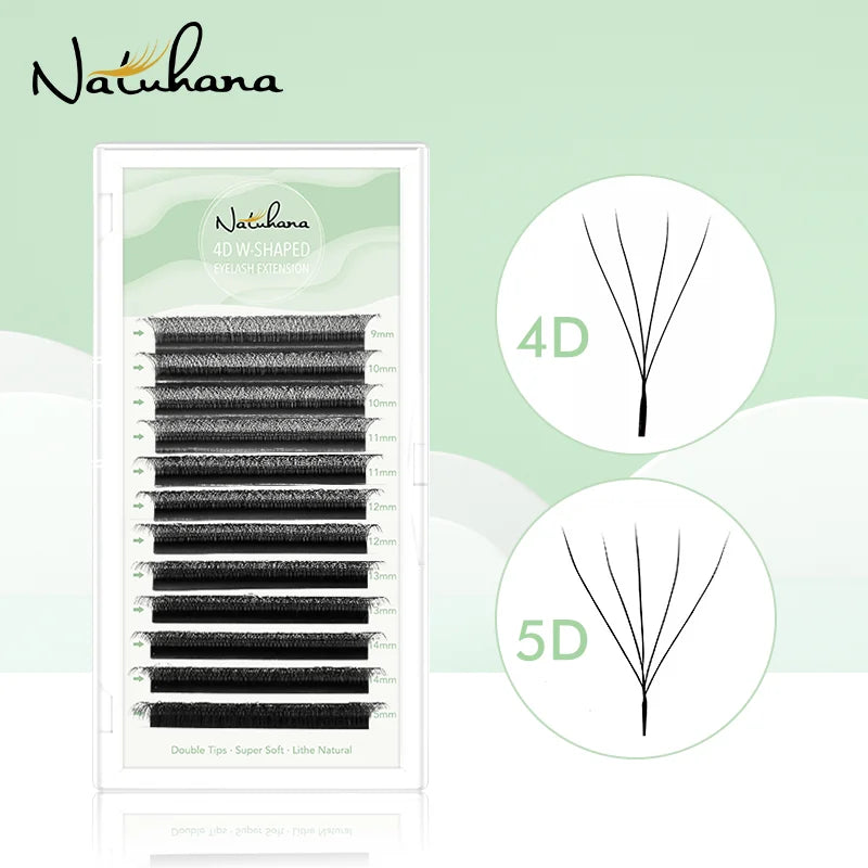 NATUHANA W-shaped 4D 5D Volume Eyelash Extensions Premade Fans W Qme