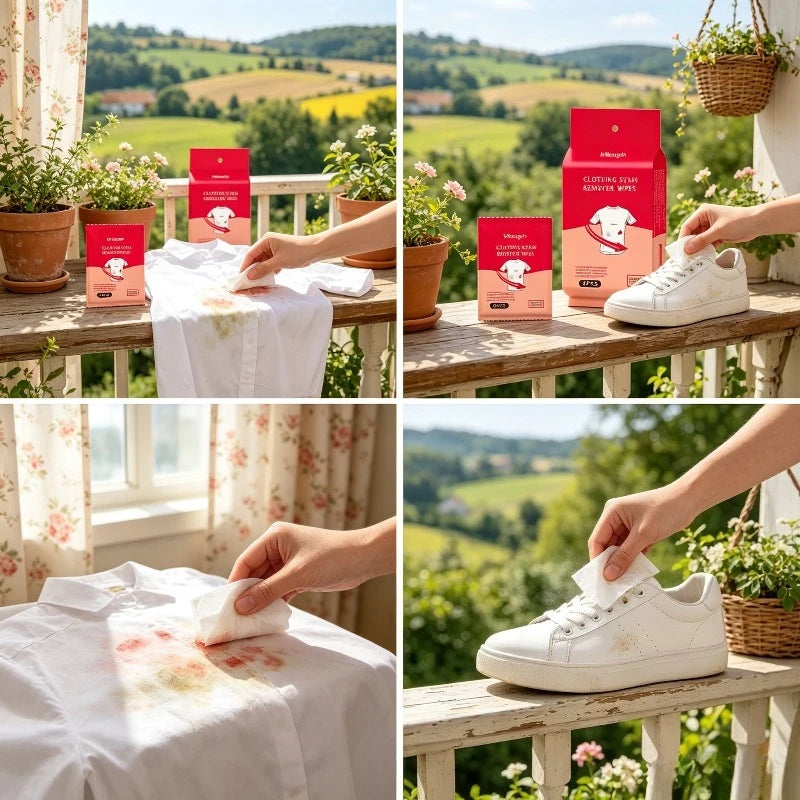 No-Rinse Down Jacket Cleaner / White Shoe Stain Remover Wipes, for White Clothes, Disposable Individual Packaging Qme