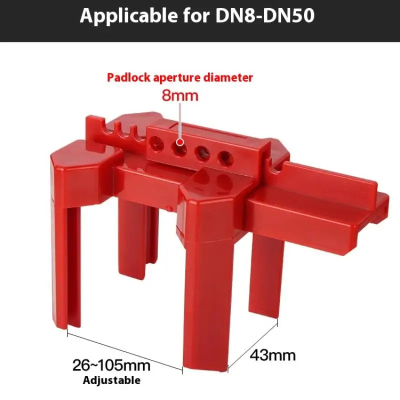 DN8-DN50 Adjustable Ball Valve Lockout Prinzing Tap Water Pipeline Valve Ball Valve Handle Open Isolation Safety Lock Devices. Qme Red