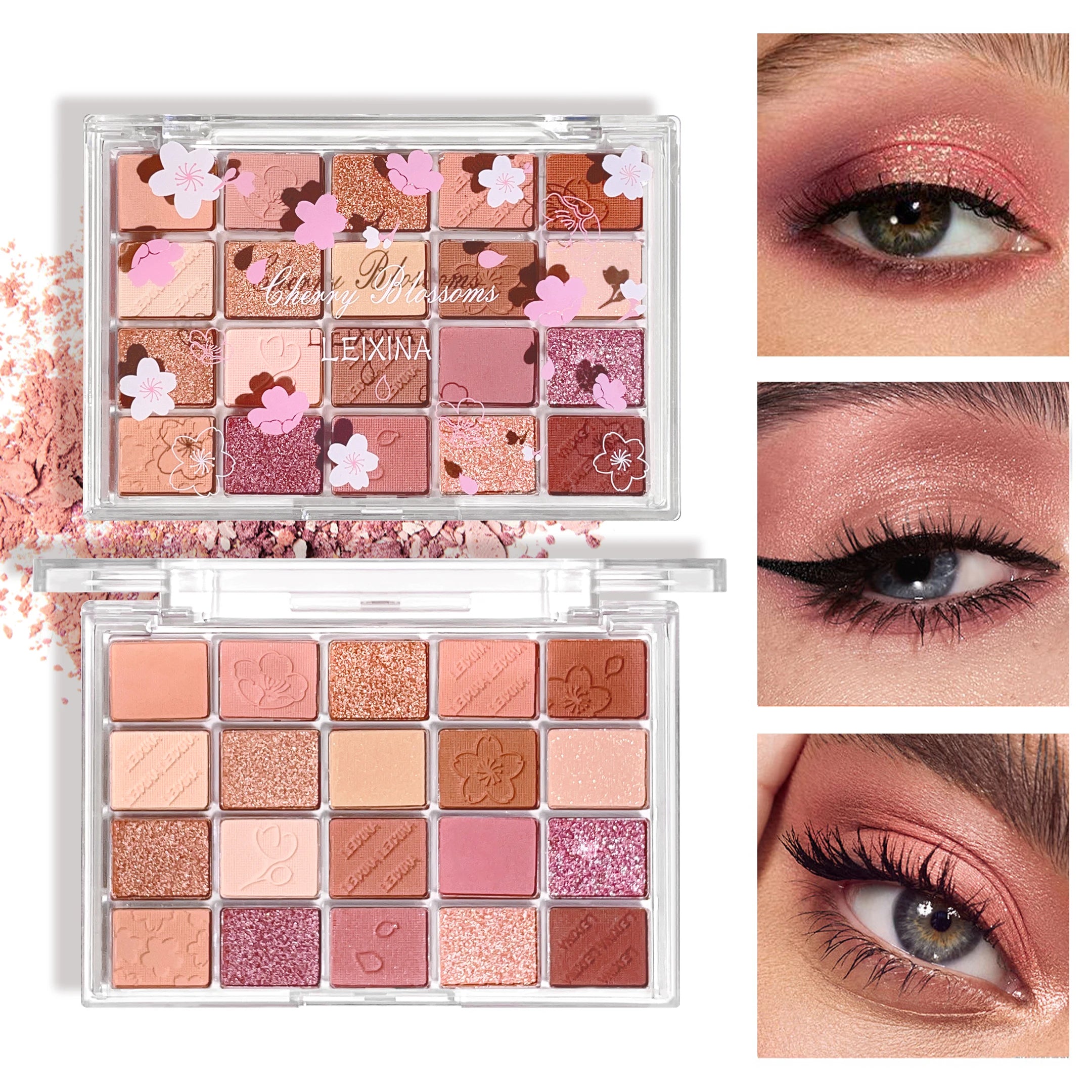 20 color eyeshadow tray, matte shimmer high pigment makeup, multi-color brown tone long-lasting daily wear eyeshadow Qme