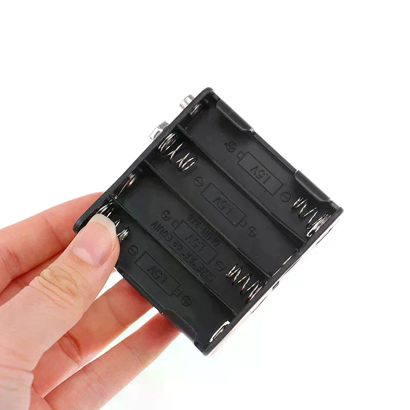 8 AA 12V Battery Clip Slot Storage Holder Box Case 9V Snap Connector Qme