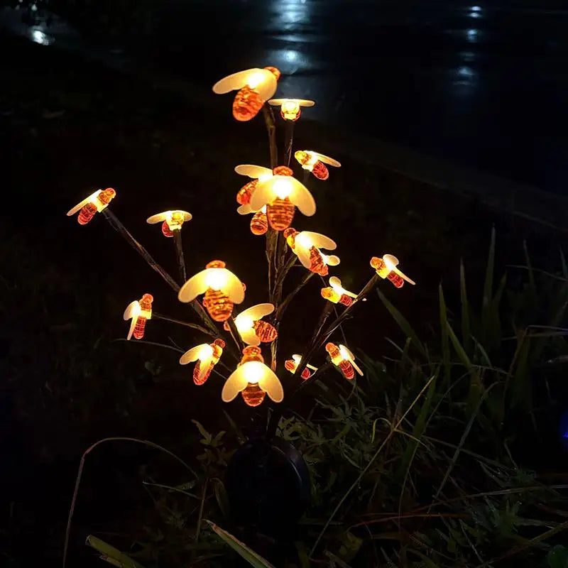 20 Leds Solar Cherry Blossom Lotus Lights Garden Light Outdoor Lawn Qme Warm white 5