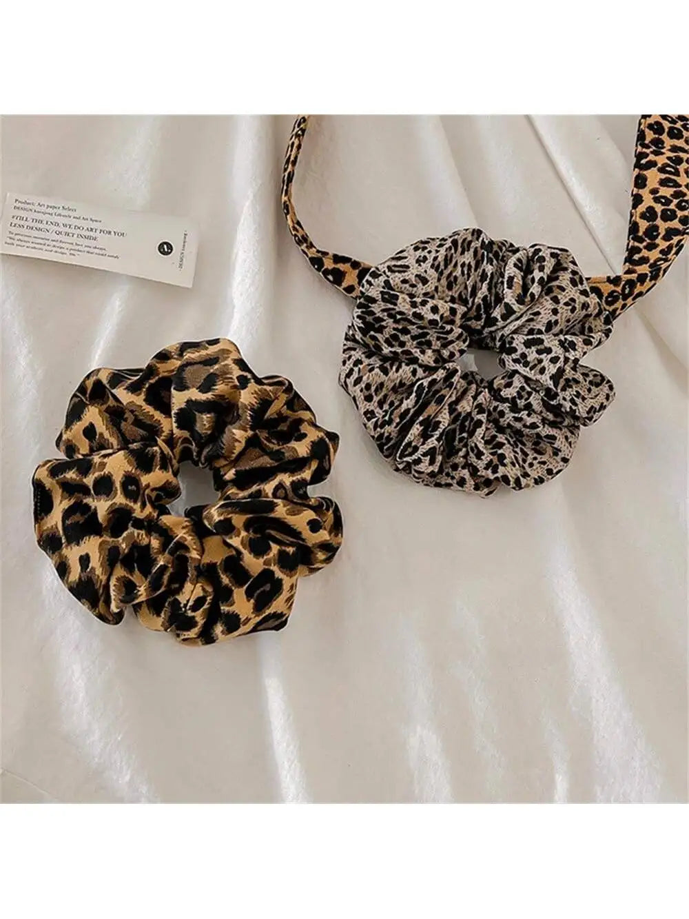 Leopard Print Hair Tie Headband Elastic Accessories Fashionable Dark Qme