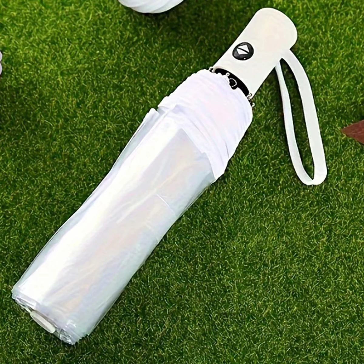 1pc-Korean Transparent Umbrella Folding Automatic Open And Close Umbrella Mori Three-fold Student Sunny Umbrella Qme transparent color 8K iron