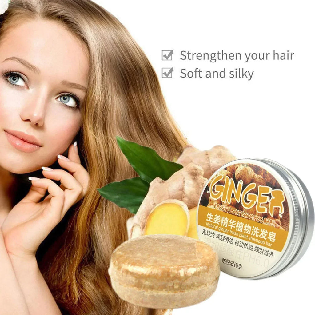 Ginger Polygonum Soap Shampoo Cold Processed Hair Bar Pure Plant Qme
