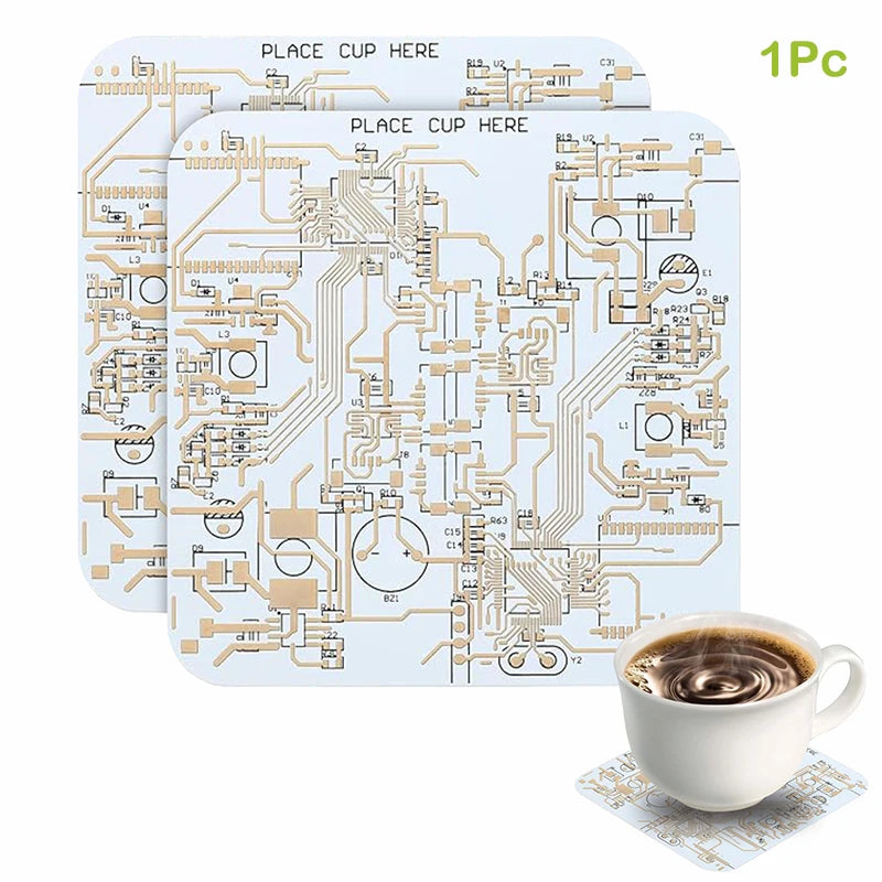 Creative Circuit Board Coaster Drinkware Accessories Personalized PCB Qme A2 1pc