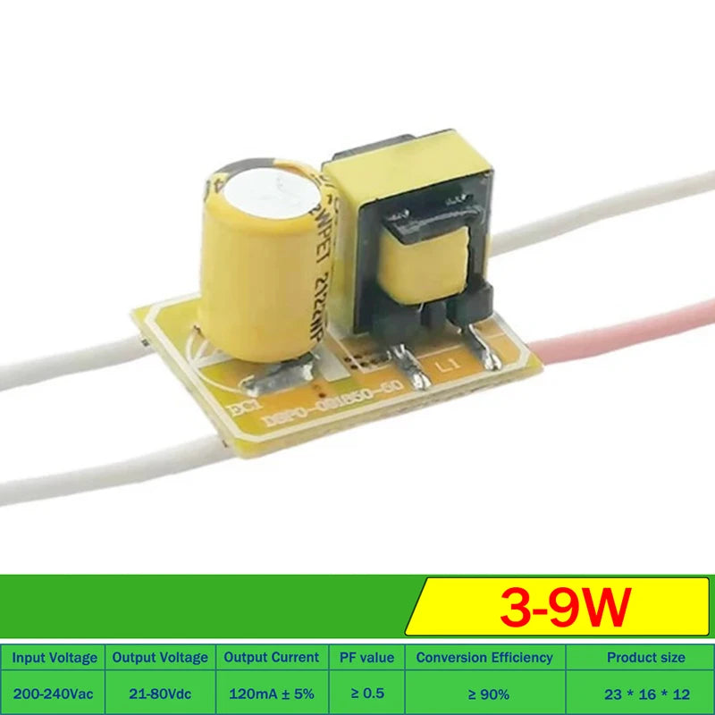 3W 5W 8W 18W 36W LED Light Driver Supply Transformer Radiating Module Board Qme 3-9W