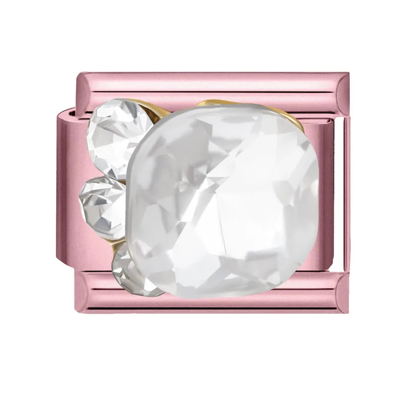 Wholeasle Shiny Round Zircon Bow Beautiful Stars Italian Charm Links