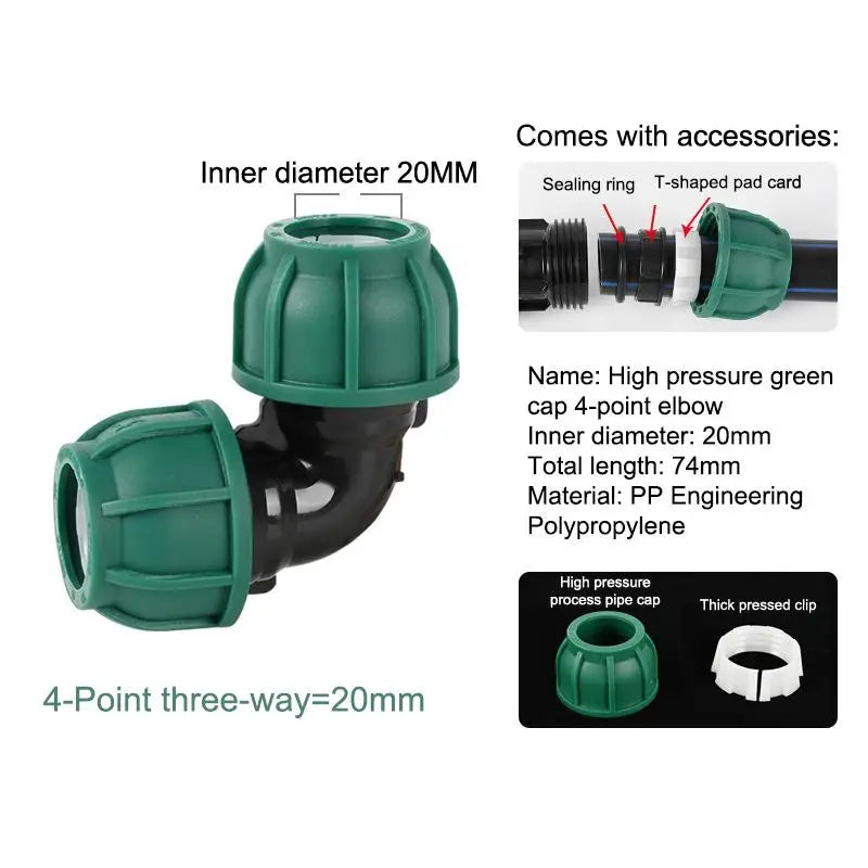 PE Pipe Fittings Quick Connectors Tap Water Pipes Heatless Joints Valves Direct Elbows Tees For Plumbing Irrigation DIY Repair Qme A4