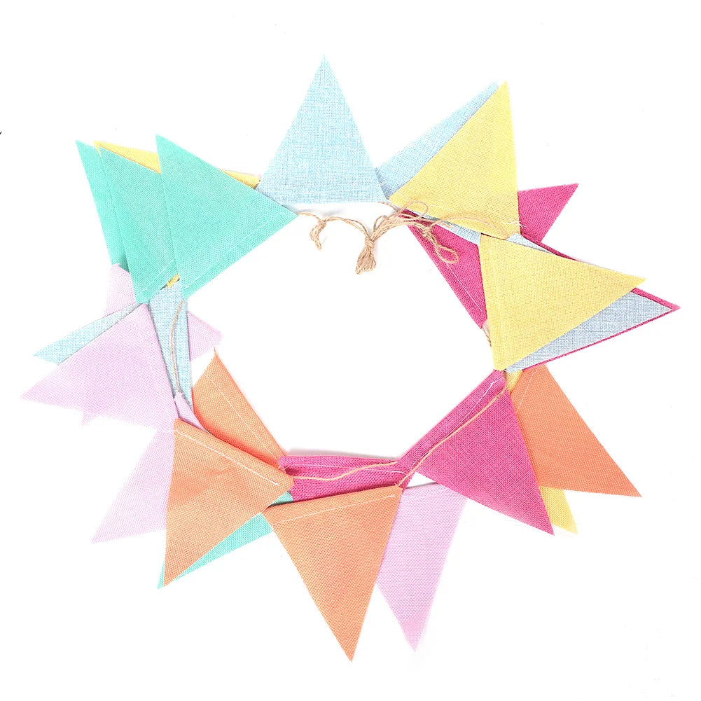 Multicolor Bunting Wedding Bunting Colorful Flag Double Side Colorful Flag Pennants Multicolor Bunting for Celebration Qme 5M 24