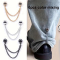 4/6Pcs Magnetic Clothing Clip - Adjustable Chain Design, Spherical Trim/Suitable for Shirts, Sleeves, Skirts and Pants Qme 6pcs color mixing