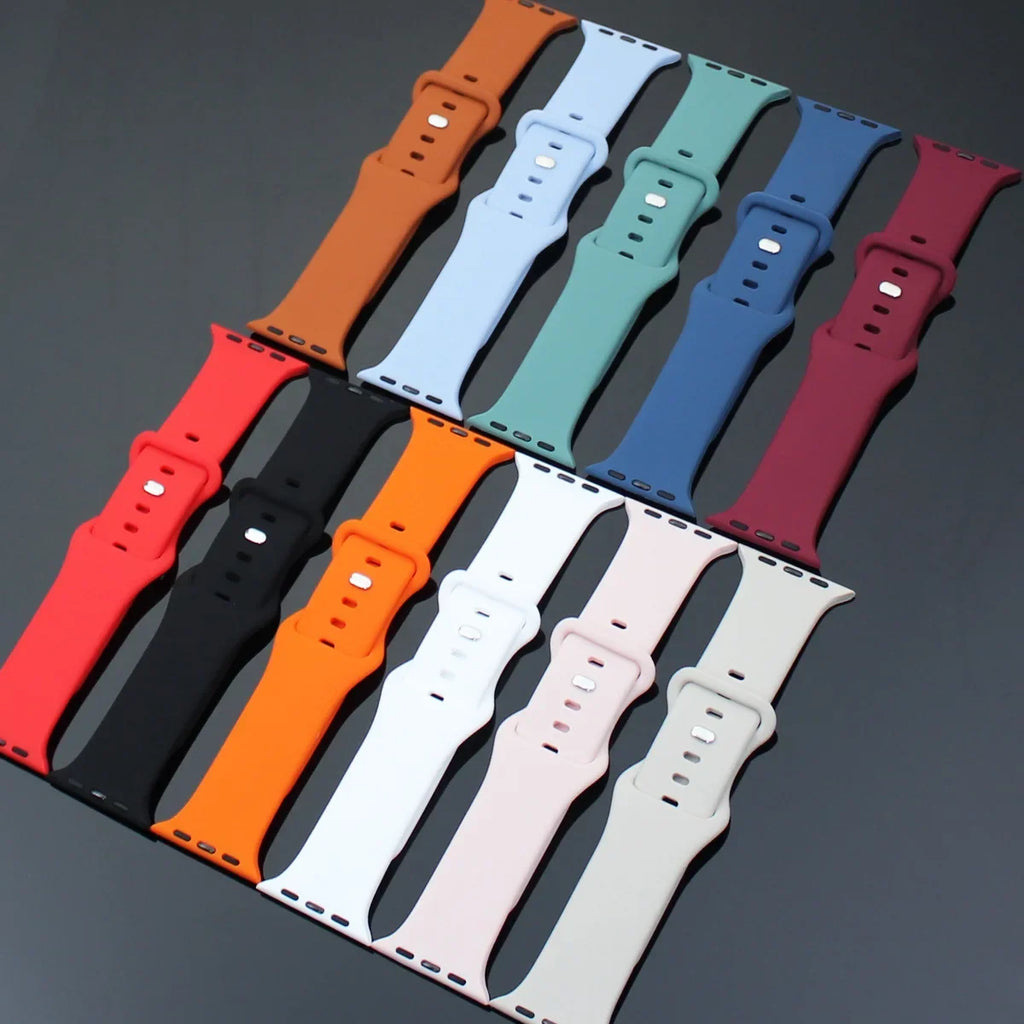 Silicone Band For Apple Watch strap 44mm 45mm 40mm 41mm Iwatch series Apple Watch band series 38 39 40 41 Qme
