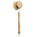Bamboo Kitchen Cleaning Brush Natural Dishes Pots Pans Sink Washing Brush Eco-friendly Clean Scrubber with Draining Storage Tray Qme C