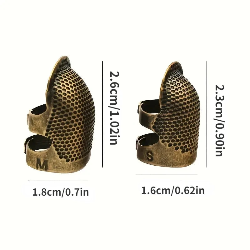 8pcs Sewing Top Needle Finger Protector, Adjustable Finger Metal Shield Needle Sewing And Quilting Process Accessories (2 Sizes) Qme