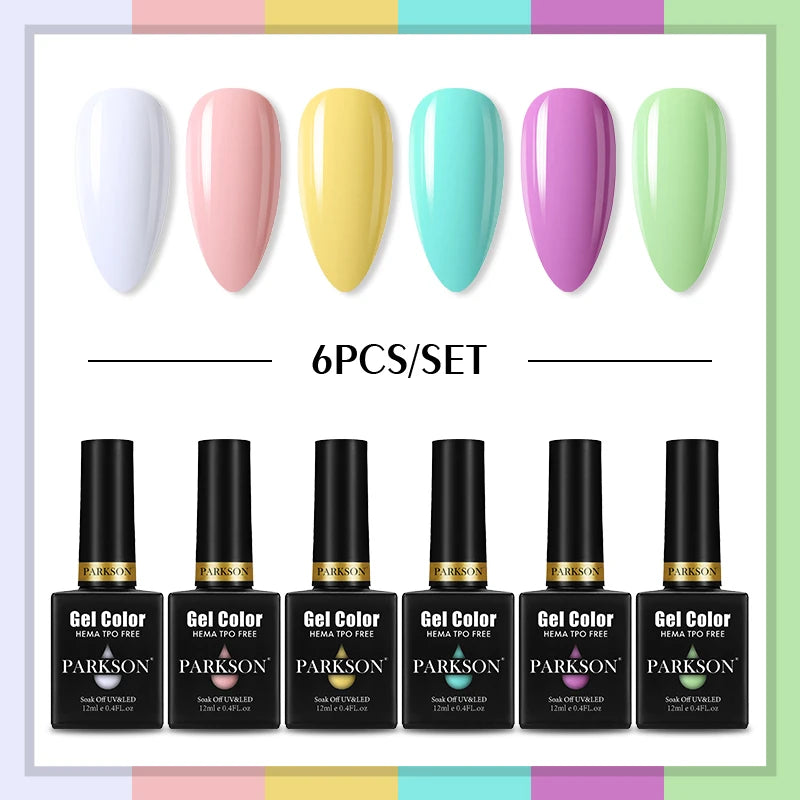 PARKSON Lot Gel Polish Semi-permanent Nail Hybrid Varnishes Base Coat Qme ZH03