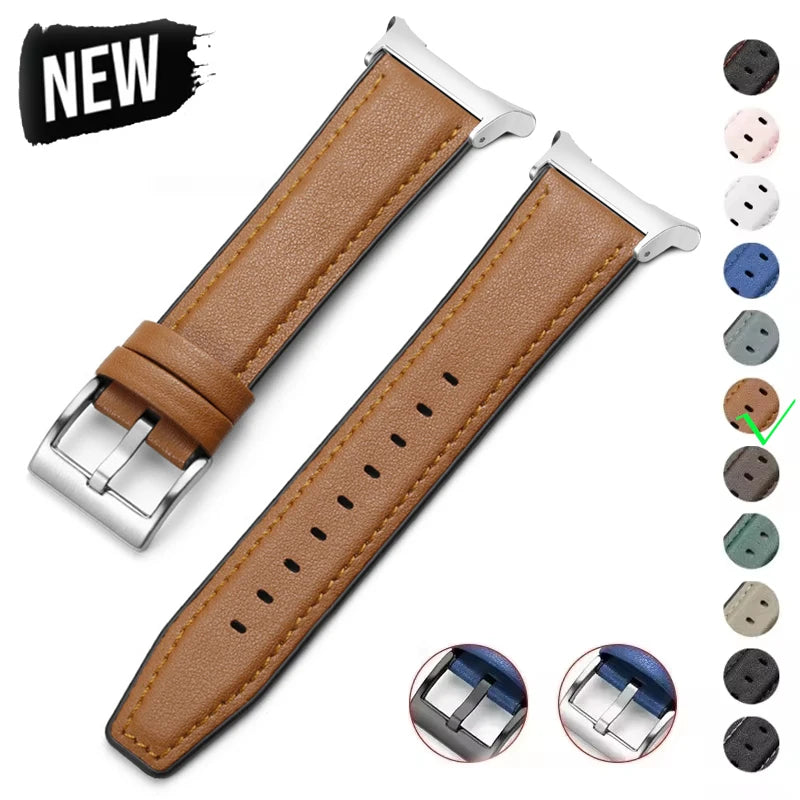 Leather Silicone Hybrid strap for Samsung Galaxy Watch 7 Ultra Smartwatch Band for Galaxy Watch Ultra 47mm Bracelet Belt strap Qme