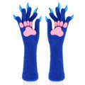 Long Cat Claw Gloves Furry Cute Animal Hand Silicone Paw Pads Cosplay Qme Blue