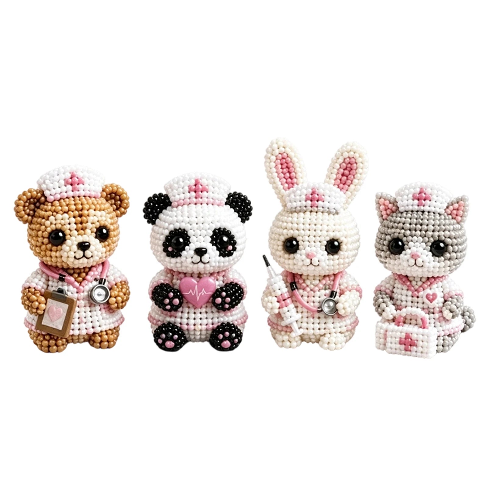 Cute Farm Animal Bead Craft Diy 3d Beaded Ornament Perfect Home Decor