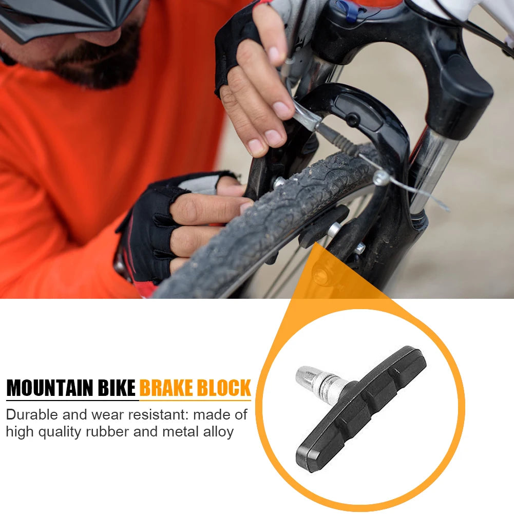 1-5PCS Durable Bicycle Silent Brake Pads V Brake Holder Rubber Blocks for Long-Lasting Performance Cycling Accessories Qme