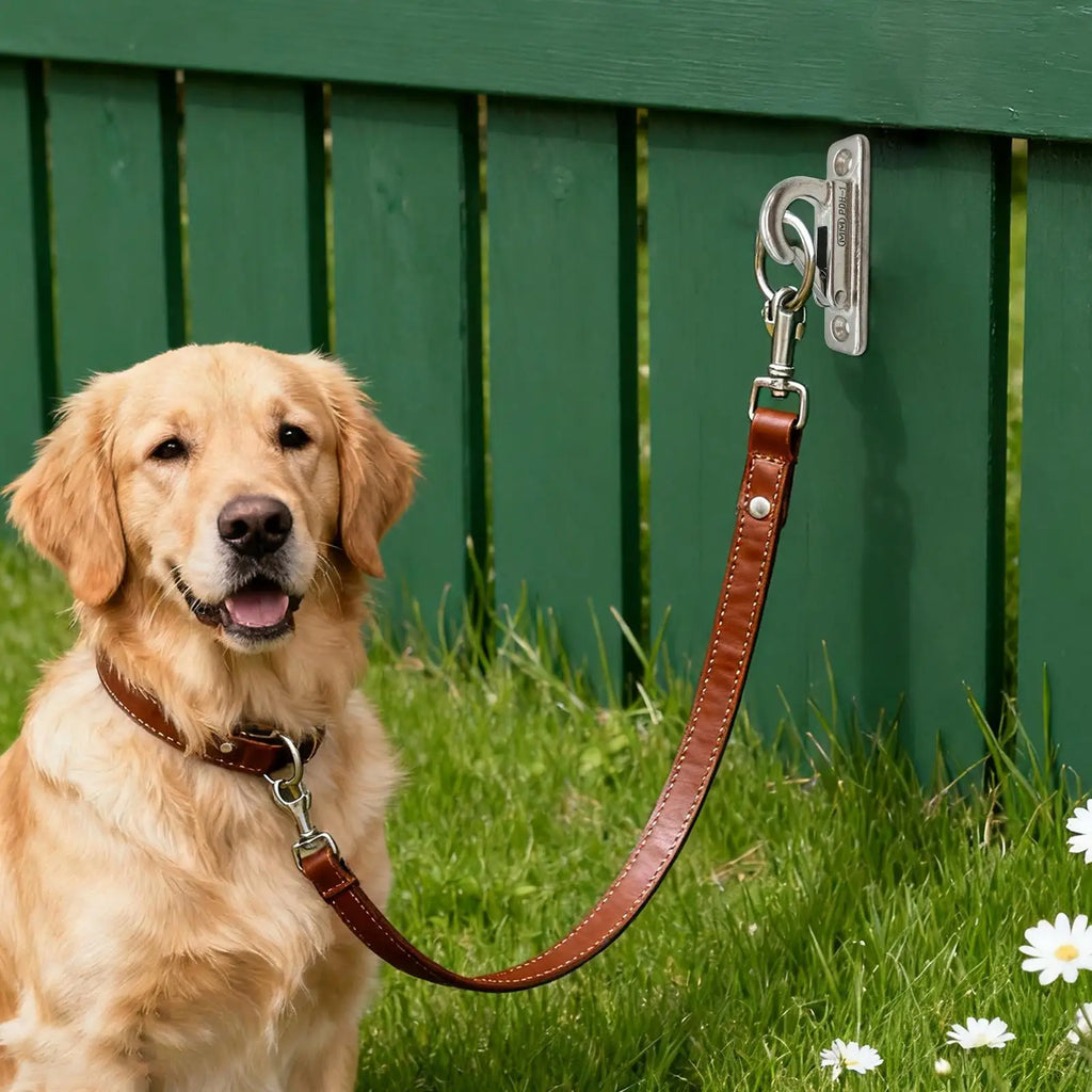 Dog Leashes Holder Pet Chain Parking Hook Wall Stainless Steel Dog Leashes Parking Holder for Outdoor Fence Front Door Living Qme