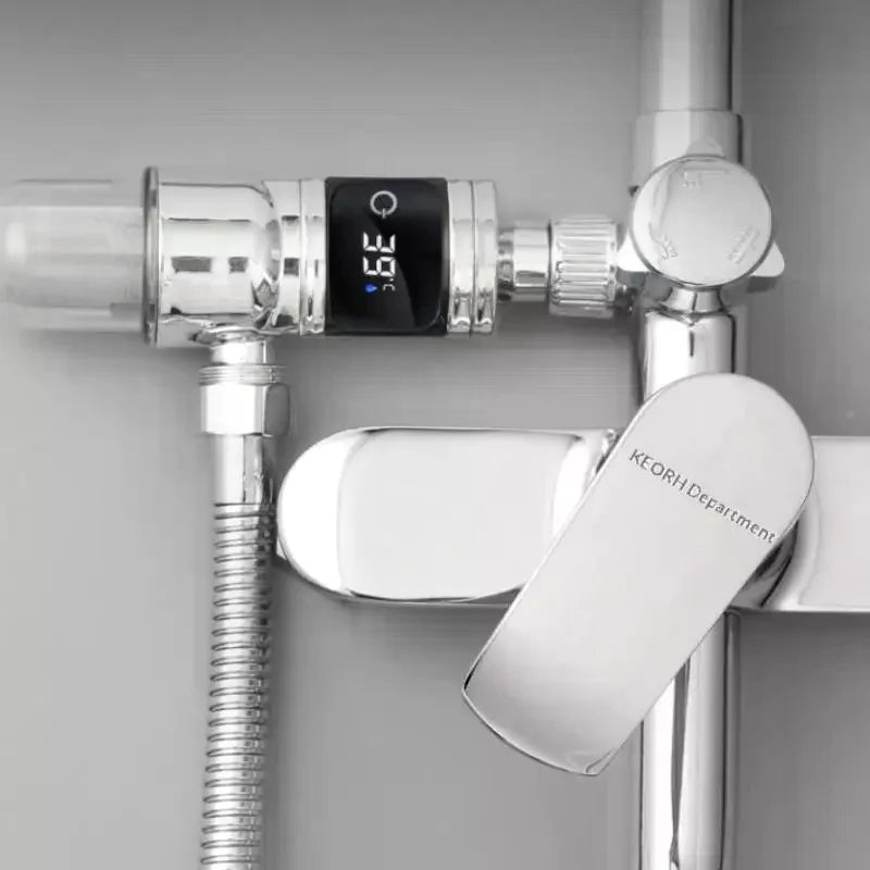 40 Filtration Mesh Large Screen For Clear Water Flow Digital Display Shower Head With Thermostat And Filter Combination Qme