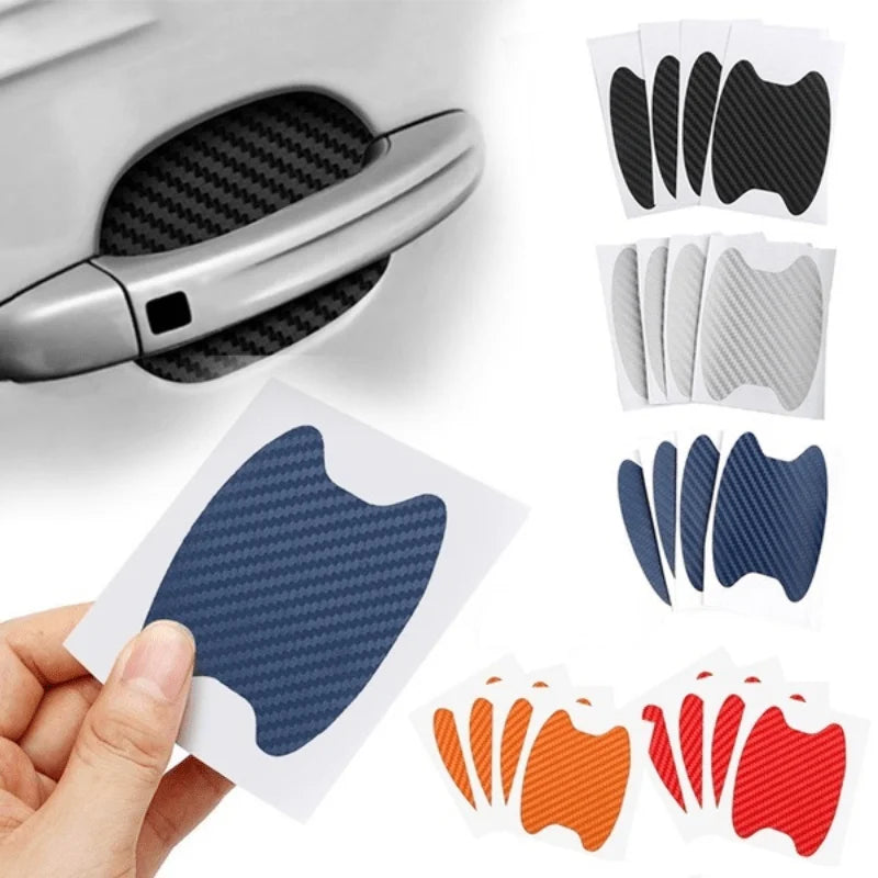 Car door sticker 4-piece set, scratch-proof cover, automatic door handle protective film, external accessories Qme