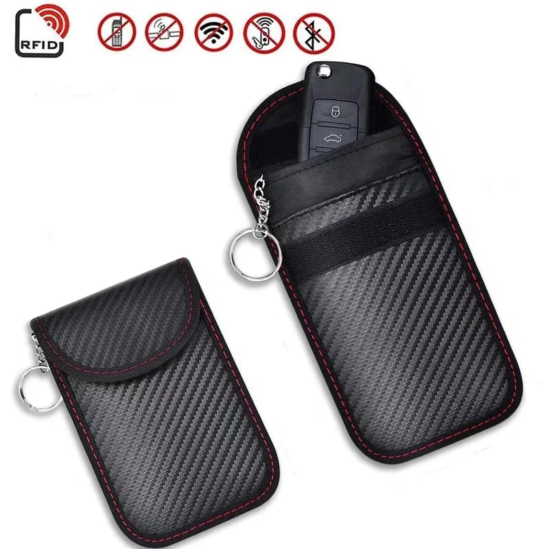 1Car Key Signal Shielding Box Faraday Cage Remote Control Package Keyless Rfid Shielding Package Car Accessories Qme black