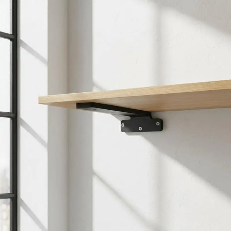 Metal Wall Shelf Support 3mm Thick Black Cast Iron Brackets Heavy Duty Floating Shelf Hanger for Kitchen Bookshelf Storage Qme