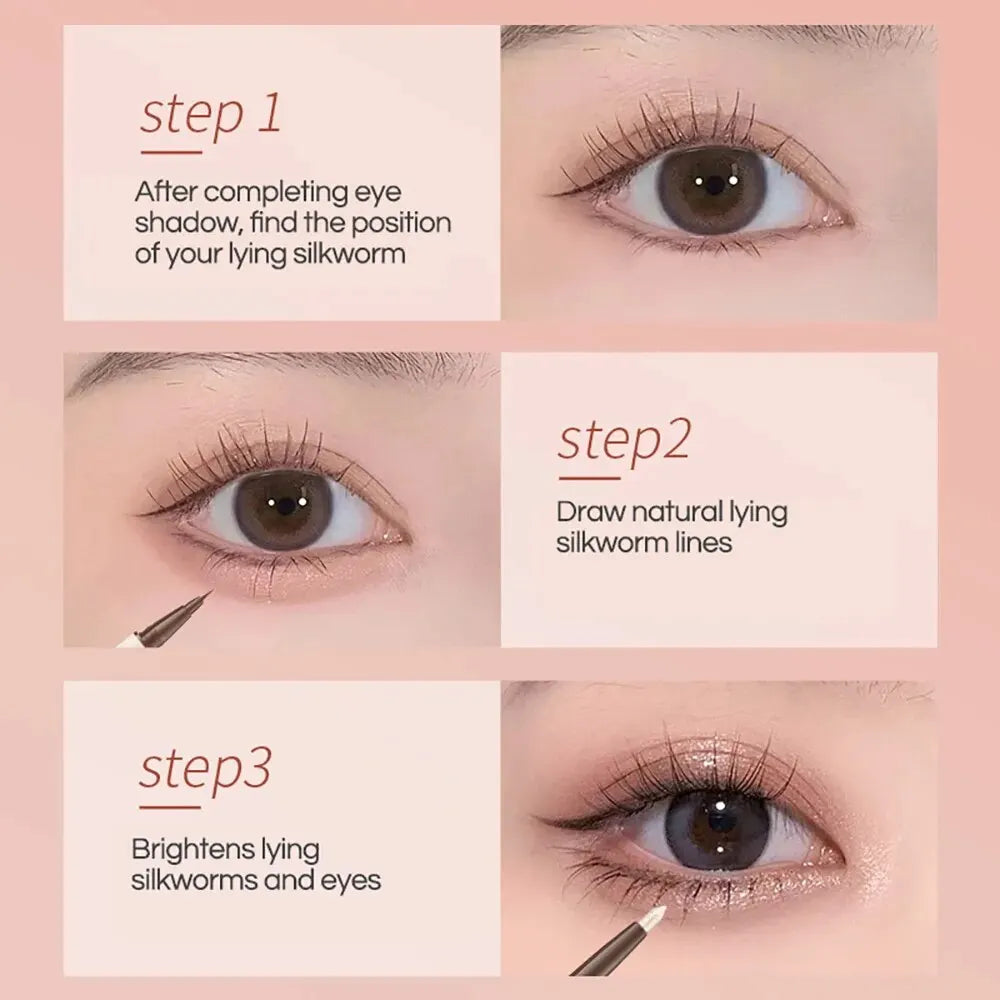 GECOMO Double-ended Lying Silkworm Pencil Eyeliner Shimmer Eyeshadow Qme