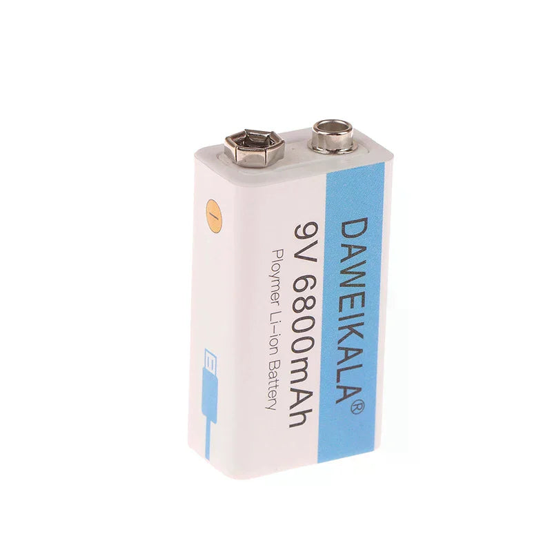 9V 6800mAh Li-ion Rechargeable Battery USB Charging Cable Toy Qme