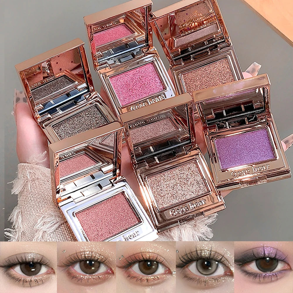 Gege Bear Shimmering Single Eyeshadow Palette Ultra Pigmented Qme