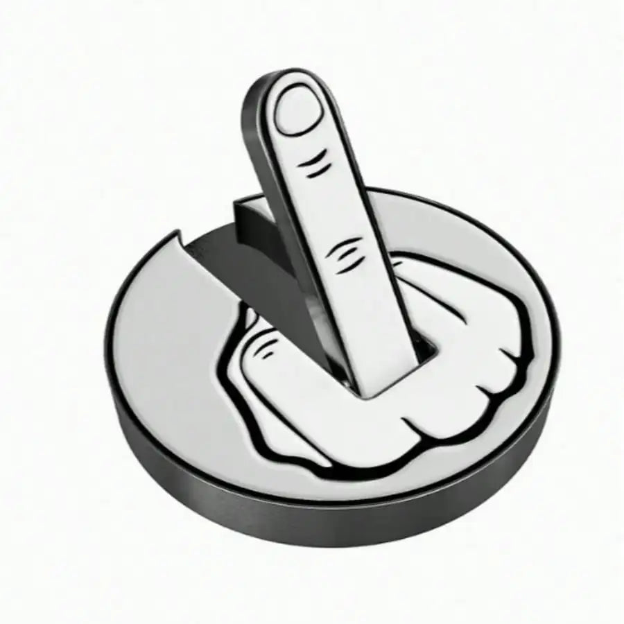 Vertical Middle Finger Golf Cap Clip Marker Ball Position Magnet Qme white