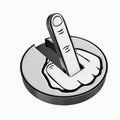 Vertical Middle Finger Golf Cap Clip Marker Ball Position Magnet Qme white