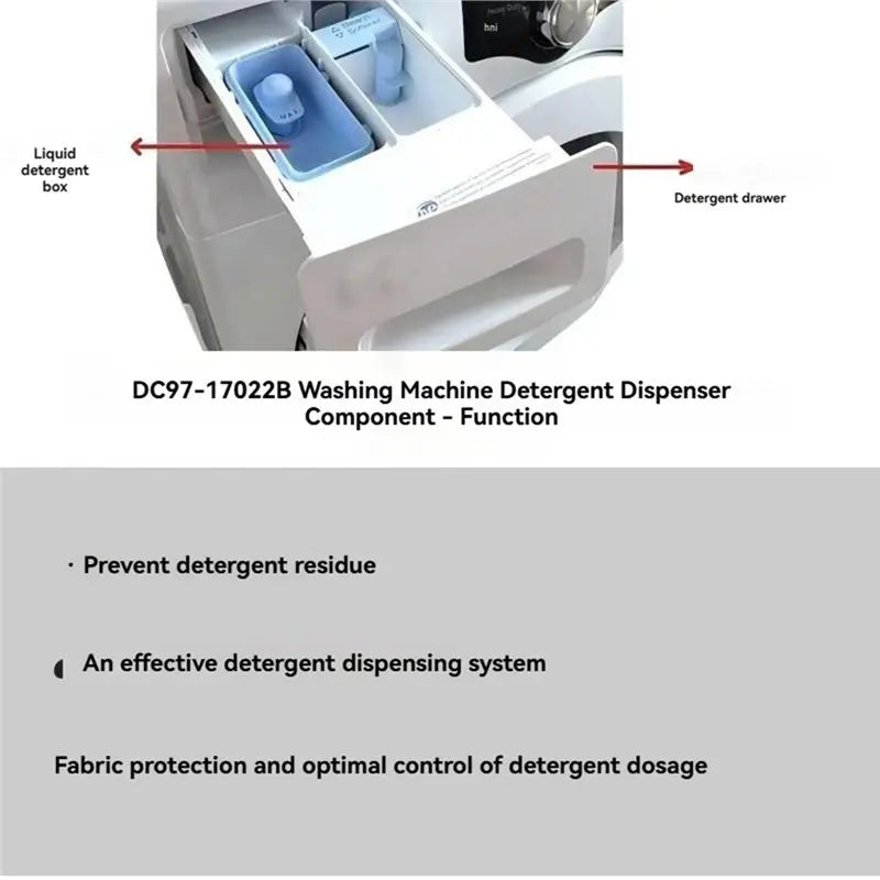 A02F-Washer Detergent Dispenser Replacement Part DC97-17022B For Models 592-49396 3015202 AP5589006 PS4222035 Qme