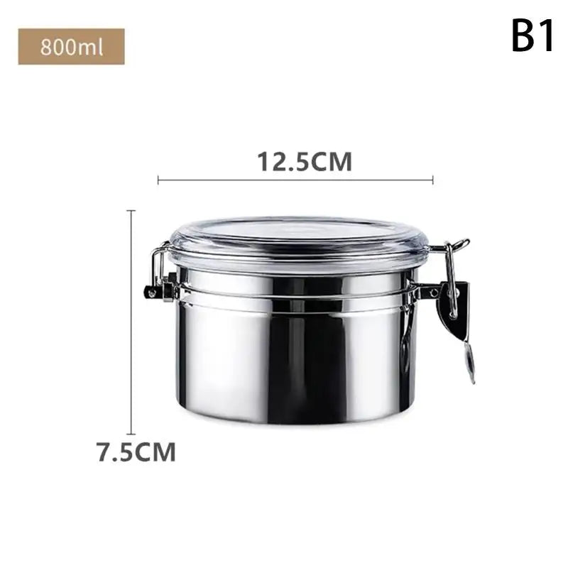 304 Stainless Steel Airtight Food Container Moisture-Proof Grain Storage Can for Kitchen Qme B1