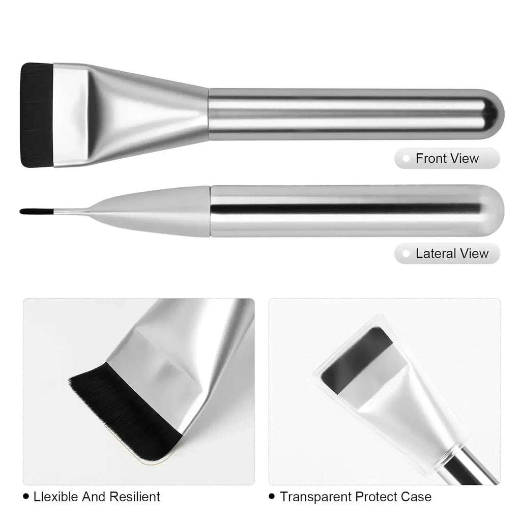 5pcs Flat Foundation Brush,Korean Makeup Brush Spatula Facial Brush for Liquid Foundation,Premium Face Makeup Brush Qme