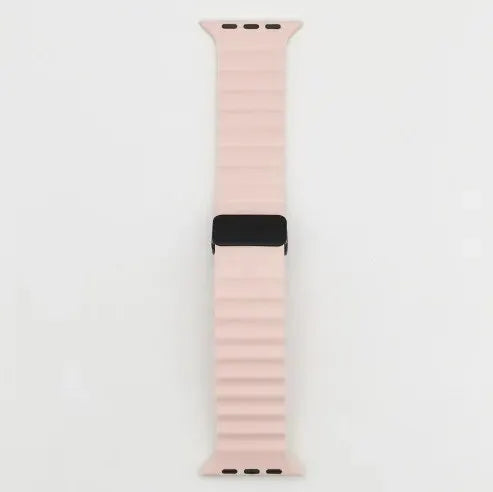Simple Folding Buckle Magnetic Strap For iwatch 9 8 7 SE 6 5 4 3 Solid Color Sport Soft Silicone Band For Apple Watch 49mm 41mm Qme RetroP 42-44-45-49mm