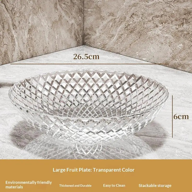 Transparent Flower Shaped Fruit Plate Aesthetic Plastic Dessert Salad Qme L Transparent