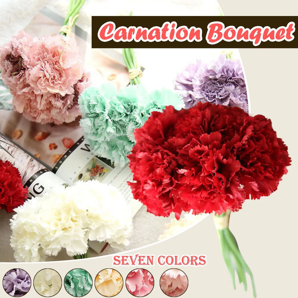 Beautiful Exquisite Successful Carnation Bouquet Holding Flowers Mother's Day Simulation Flower Decoration For Mom Makes Happy Qme