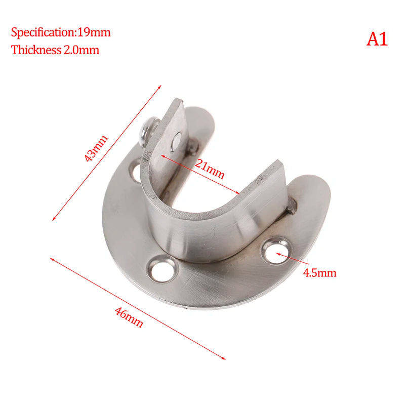 19 22 25 Wardrobe Bracket Stainless Steel Rod Socket Flange Holder Qme A1 8 inch