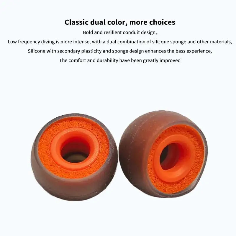 Improved Bass Effect Memory Foam Earbud Tips 1 Pair Silicone Ear Qme