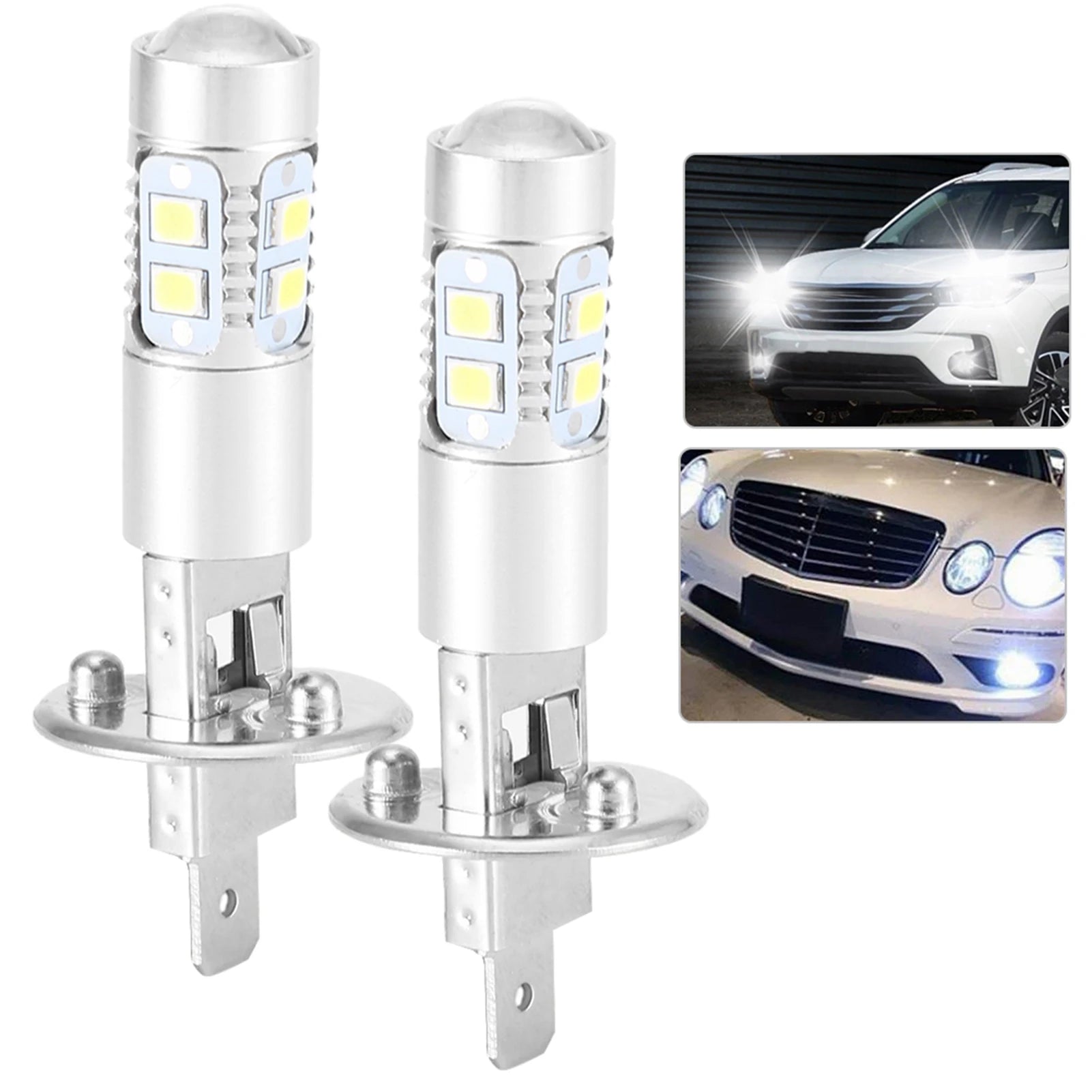 2x H1 6000K Super White 3‑5W LED Fog Light Bulbs Kit Fog Driving Light Fog Driving Light Fog Light Car Fog Light LED Fog Light Qme