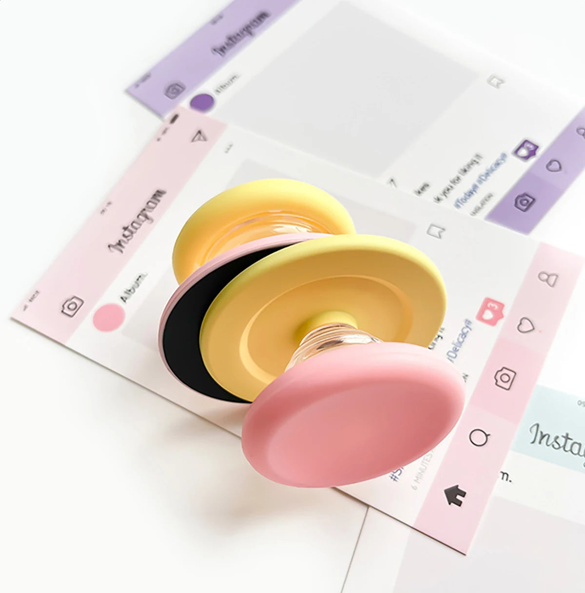 Macaron Colored Silicone Magnetic Air Cushion Stand Adhesive Backing Qme